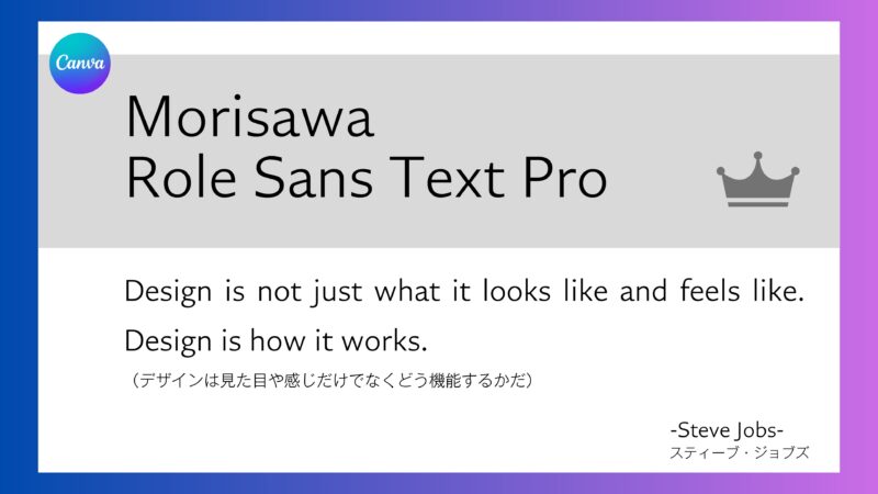 Canvaフォント　Role Sans Text Pro　ロール サンズ テキスト プロ